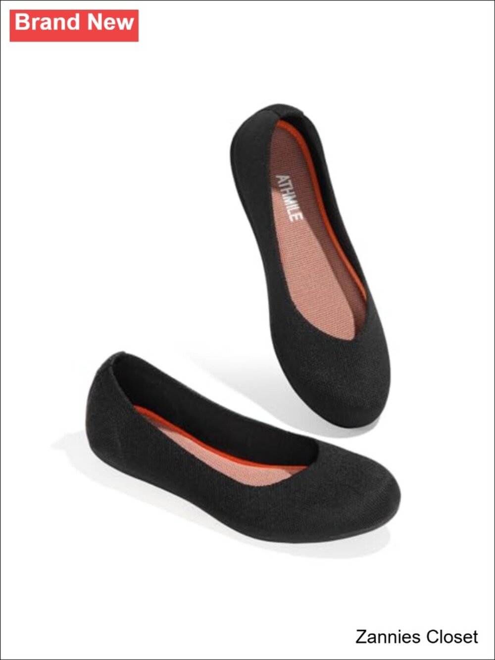 ✨ Women's Knit Ballet Flats Round Toe Lightweight Pull-On Comfort Shoes